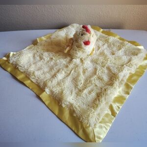Cloud Island Yellow Baby Chick Baby Lovey Security Blanket Toy Satin Trim